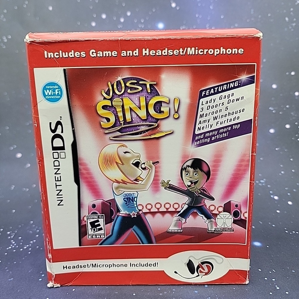 Just Sing! (Nintendo DS) Box Set‎ W/Headset And Microphone Video Game